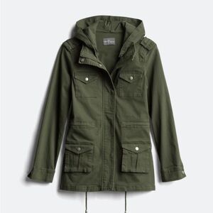 Market & Spruce Green Utility Jacket with Textured Fabric